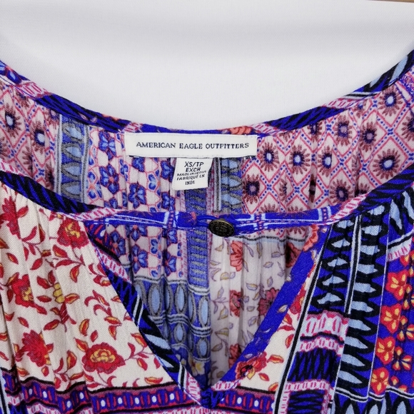 AEO - Cold Shoulder, Floral Boho Print Dress - Picture 10 of 15